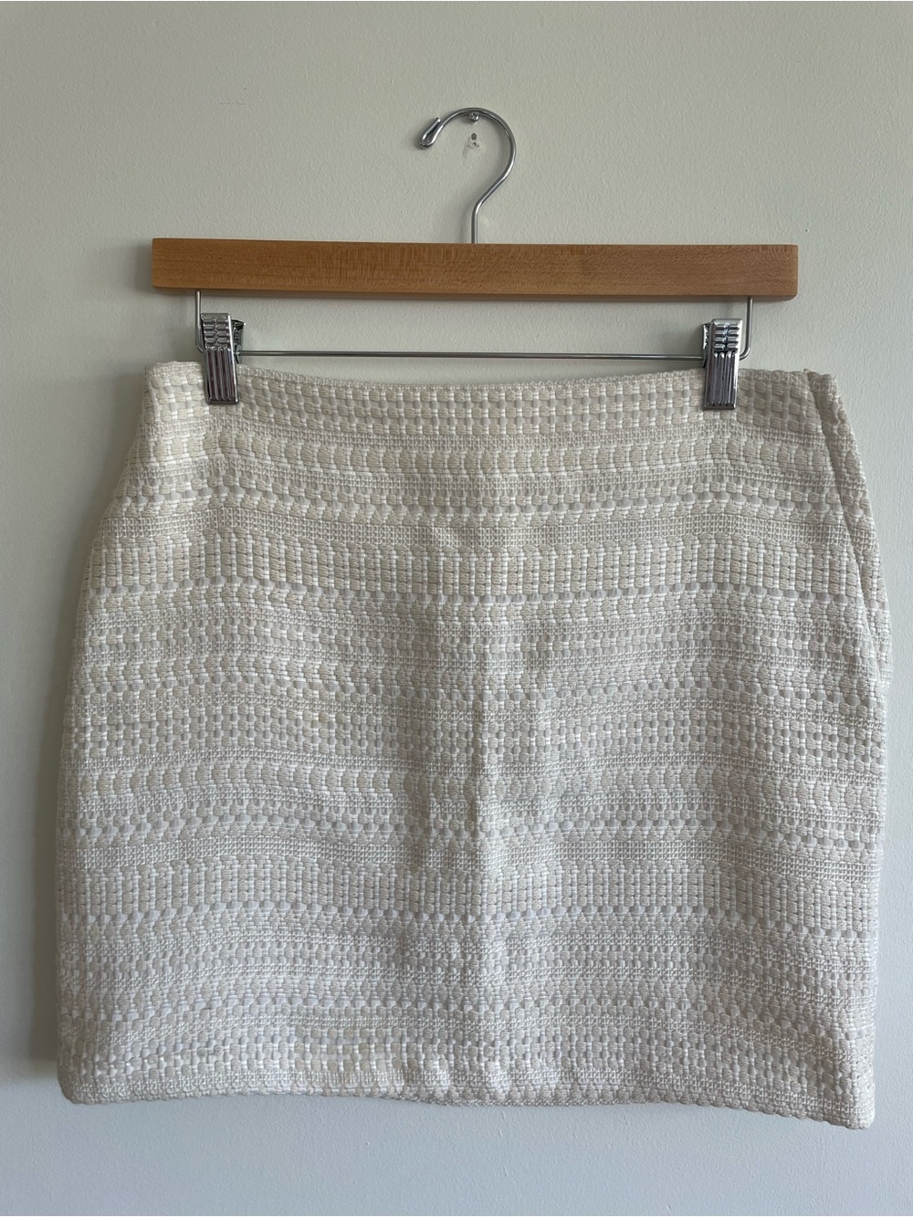 Textured Ivory Mini Skirt - Classic Women's Skirt